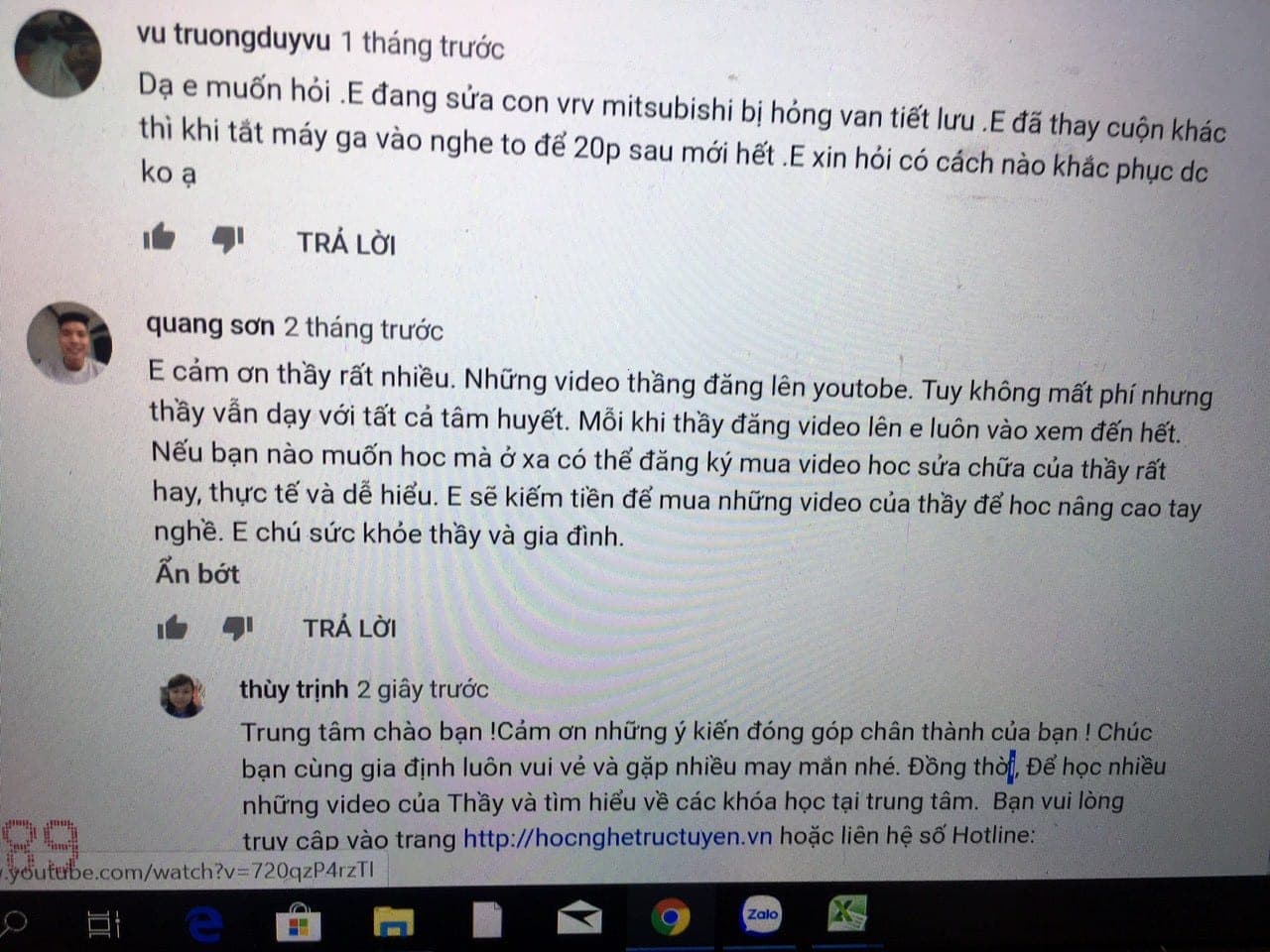 Bình luận trên YouTube: video của thầy không mất phí nhưng vẫn dạy bằng tất cả tâm huyết